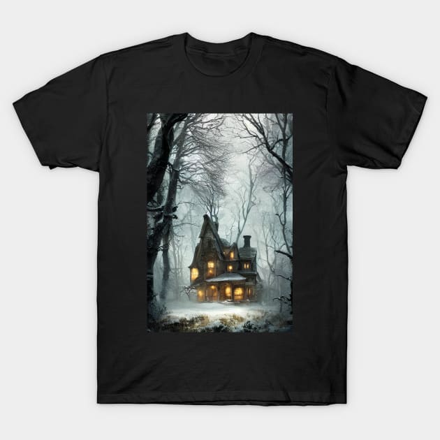 Witch House In Winter T-Shirt by PurplePeacock